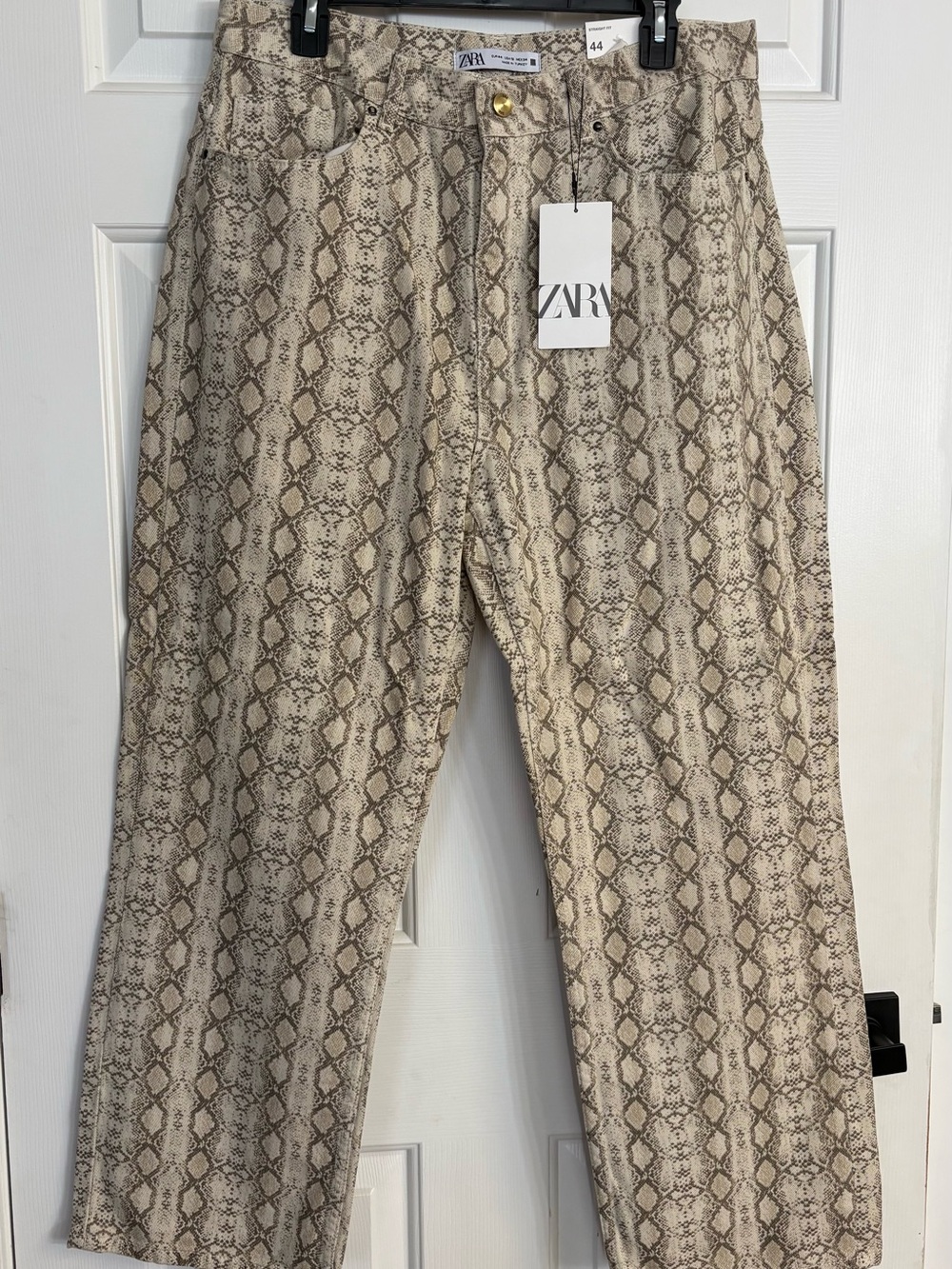 ZARA Straight Fit Snake Print Jeans